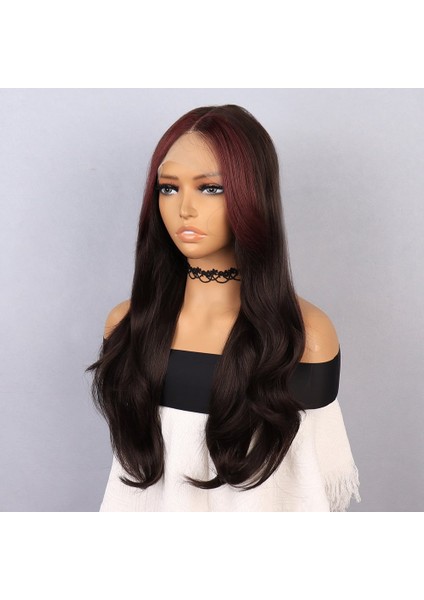 Kahverengi Perçemler Kızıl Işıltılı Tül Peruk modelleri