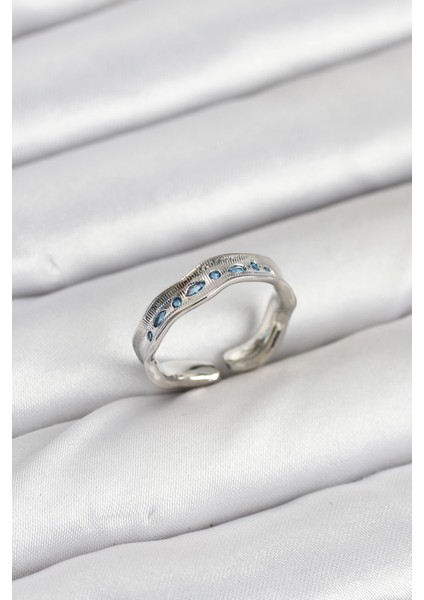 bulurum pirinç gümüş renk zirkon taşlı vintage kadın yüzük