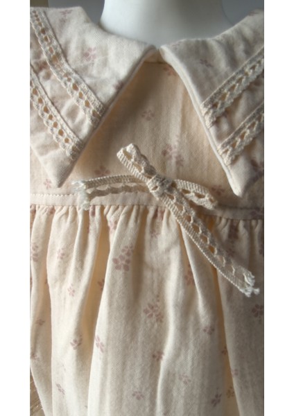 Kız Bebek Çocuk Elbise Otantik Keten Müslin %100 Pamuk Astarlı Tarz Tasarım Çok Şık