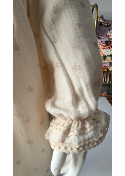 Kız Bebek Çocuk Elbise Otantik Keten Müslin %100 Pamuk Astarlı Tarz Tasarım Çok Şık