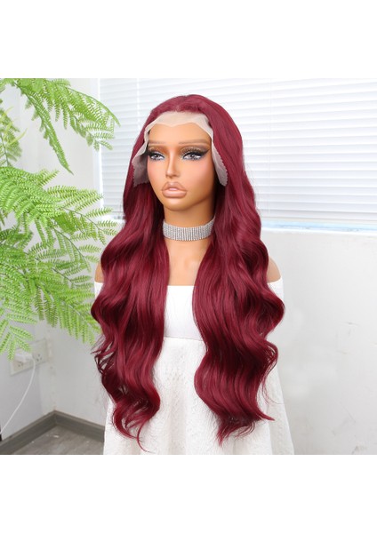 Kızıl Fiber Sentetik Geniş Dalgalı Tül Peruk fırsatları