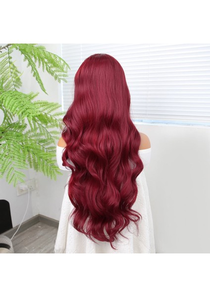 Kızıl Fiber Sentetik Geniş Dalgalı Tül Peruk indirimleri