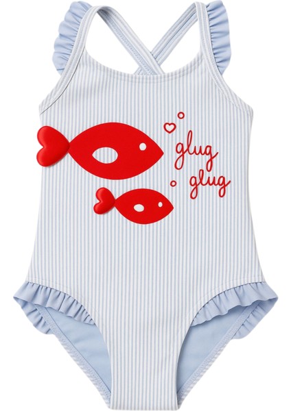 Kız Çocuk Balık Kuyruk Aksesuarlı Mayo Mavi fiyatları