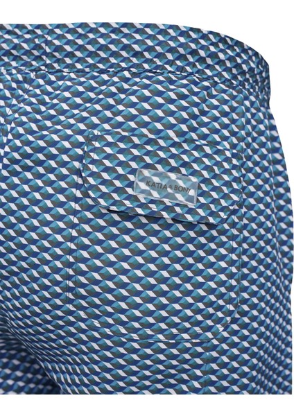 Erkek Seageo Desenli Deniz Şortu Lacivert modelleri