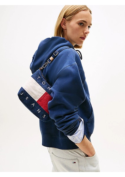 Tjw Arşiv Denim Omuz Kadın Mavi Omuz Çantası AW0AW182131AF modelleri