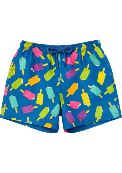 Erkek Çocuk Dondurma Desenli Deniz Şortu Mavi fiyatları