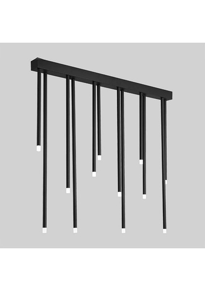 Pipe Plafonyer LED Avize 100 cm 12LI Boru Siyah