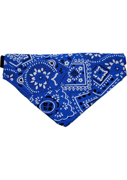 Üçgen Şeklinde, Ayarlanabilir Kedi ve Köpek Boyun Bandanası Mavi Renk