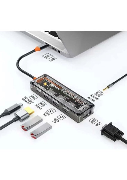 100w Usb Hdmı Vga Type-c Dönüştürücü çevirici adaptör Macbook ipad tablet telefon görüntü aktarım