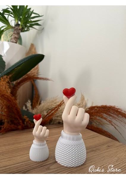 Korean Heart 2'li Biblo Seti, Sevimli Kalp Tutan El, 9CM-14CM, Organik-Biobozunur Malzeme fiyatları