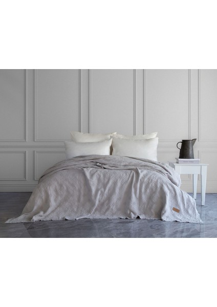 Notte Fitilli Yatak Örtüsü - Açık Gri