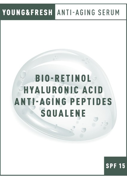 Young & Fresh Bio Retinol I Anti - Aging I Aydınlatıcı I Dolgunlaştırıcı I Koruyucu Serum - SPF15