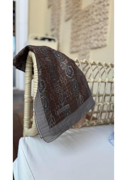 Ipekevi Desenli Tensoft Şal 2891 Füme Gri