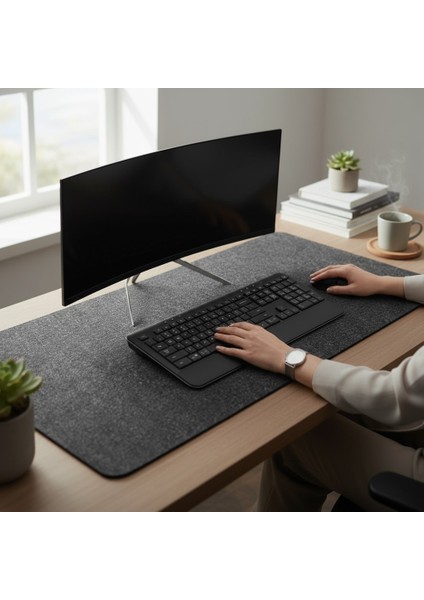 Mouse Pad Masa Koruyucu Büyük Keçe Oyuncu Matı 3mm Antrasit Renk modelleri