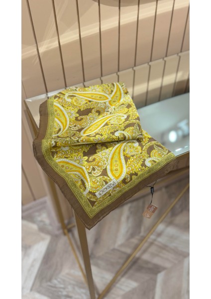 Ipekevi Desenli Tensel Eşarp Gold