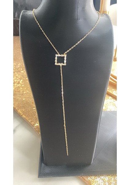 Ecem Büjuteri Çelik Zirkon Taş Dekolte Kolye modelleri