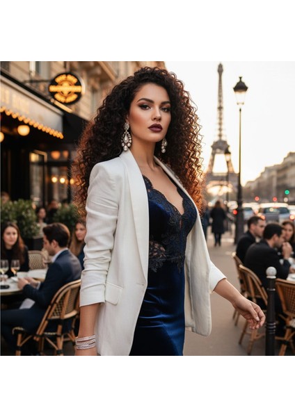 Gerçek Front Lace Tül Peruk / Derin Dalgalı / Doğal 70/75CM