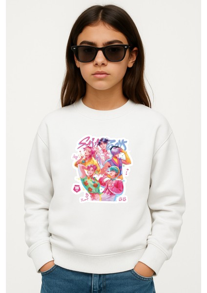 Kpop Demon Hunters Hunterix Saja Boys Tasarım Baskılı 3 Iplik Sweatshirt fiyatları