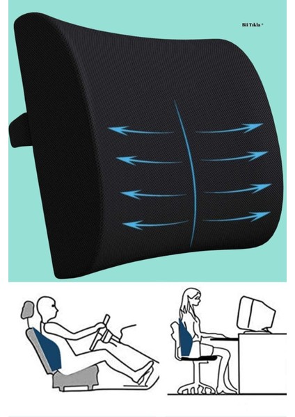 Sırt Destekleyici Oto Araç Minderi Sandalye Yastığı Pu Sünger Bel Minderi Ortopedik Ürün Tekstil Tr