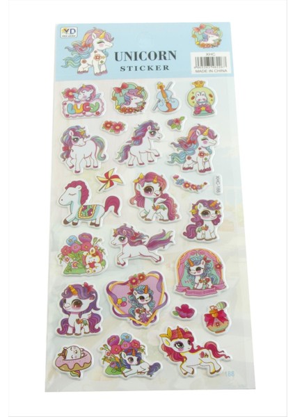 Unicorn Kabartmalı Sticker