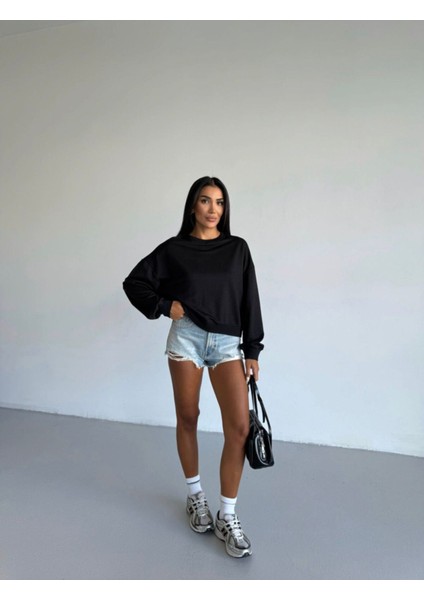 Kadın Bisiklet Yaka 2 Iplik Sweatshirt fiyatları