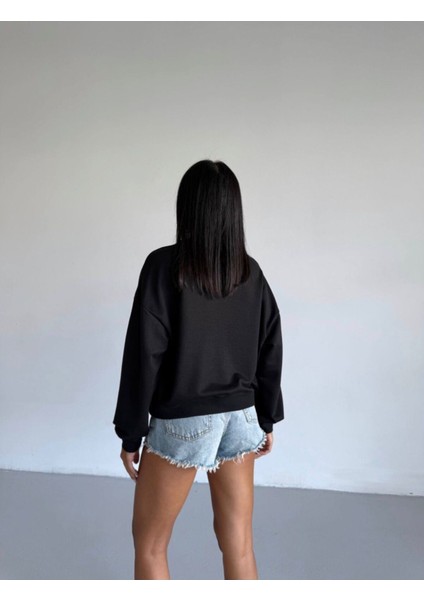 Kadın Bisiklet Yaka 2 Iplik Sweatshirt fırsatları