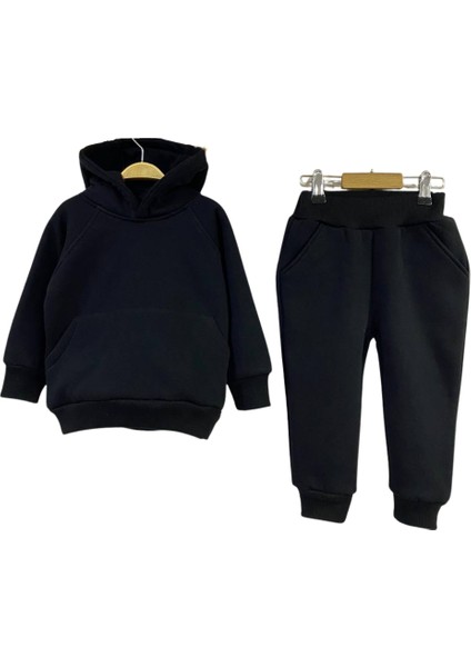Tavşan Kulak Kapüşonlu Sweat Alt Üst Takım 3 Iplik Kumaş Şardonlu 1-6 Yaş Arası %100 Pamuk