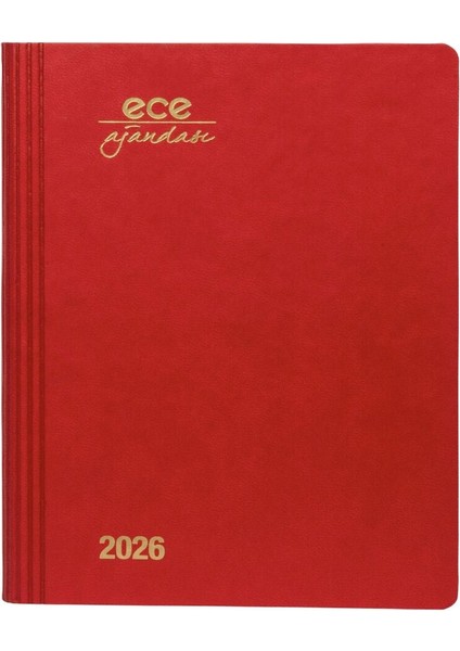 Ajandası Marmaris 2026 Kırmızı - Günlük Çizgili 12X16