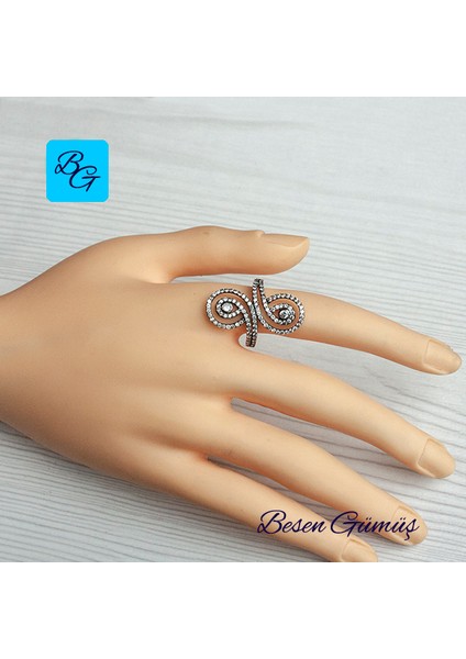 Zirkon Taşlı Rose Damla Mekik Yüzük modelleri