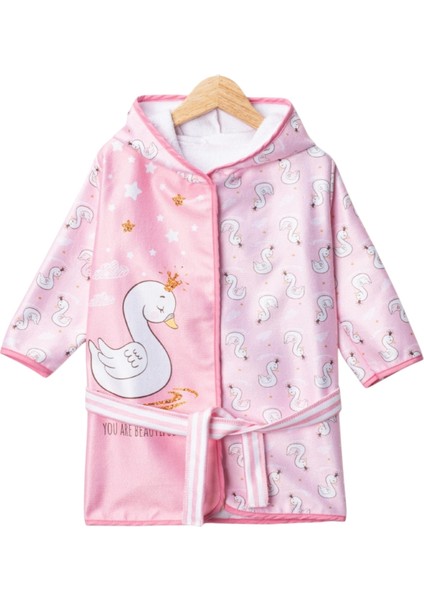 Çocuk Bornoz %100 Pamuk Kuğu Desen Kız Bebek Çocuk Bornozu fiyatları