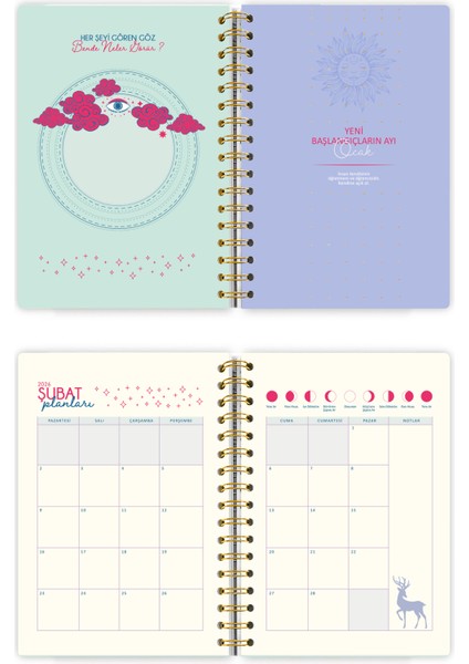 Spiralli Sert Kapak 2026 Haftalık Motivasyon Ajandası A5