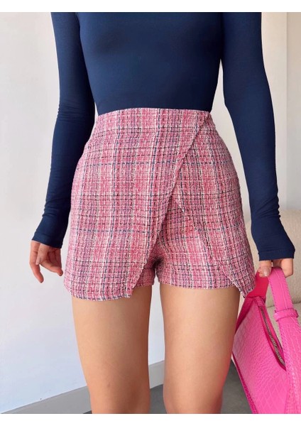 Kapaklı Tüvit Şort Etek Kırmızı fiyatları