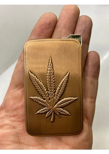 Yaprak Kabartmalı Metal Çakmak - Bakır