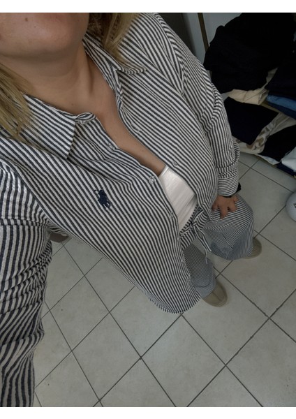 Çizgili Gömlek Pantolon Takım fırsatları