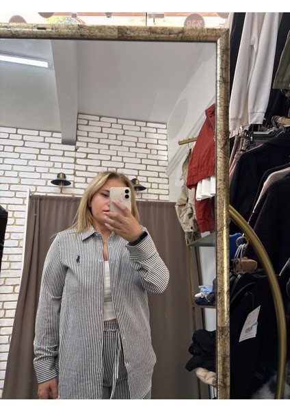Çizgili Gömlek Pantolon Takım indirimleri