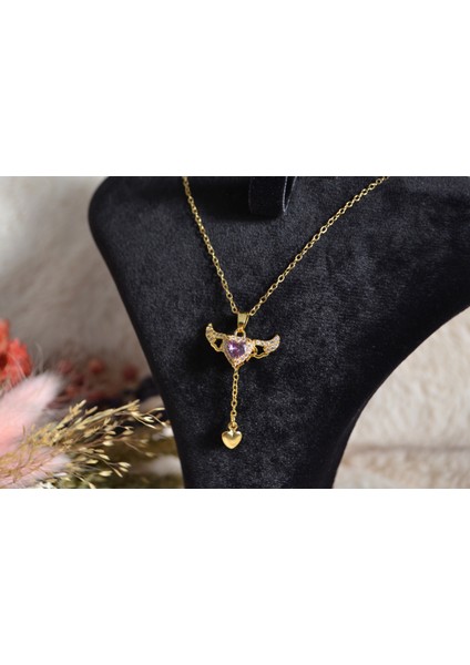 Zarif Kanat Formlu Çelik Kolye fiyatları