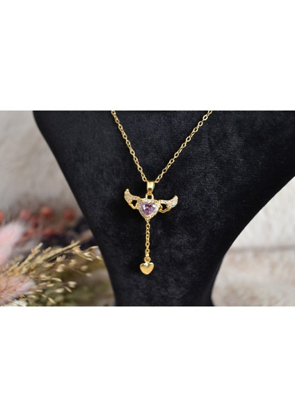 Zarif Kanat Formlu Çelik Kolye fırsatları