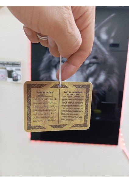 Lavanta Kokulu Ayetel Kürsi Yazılı Araç Ayna Süsü – Oto Aksesuar, Koruyucu Dua Yazılı Araba Içi Süs fiyatları