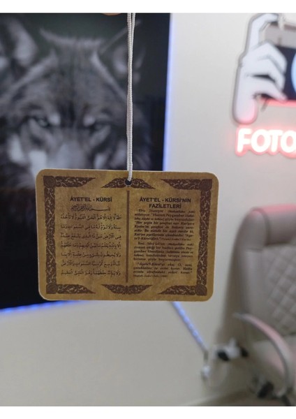Lavanta Kokulu Ayetel Kürsi Yazılı Araç Ayna Süsü – Oto Aksesuar, Koruyucu Dua Yazılı Araba Içi Süs fırsatları
