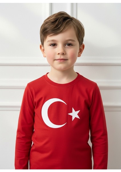 Uzun Kollu Atatürk Baskılı Unisex Çocuk Tişört T-Shirt Body
