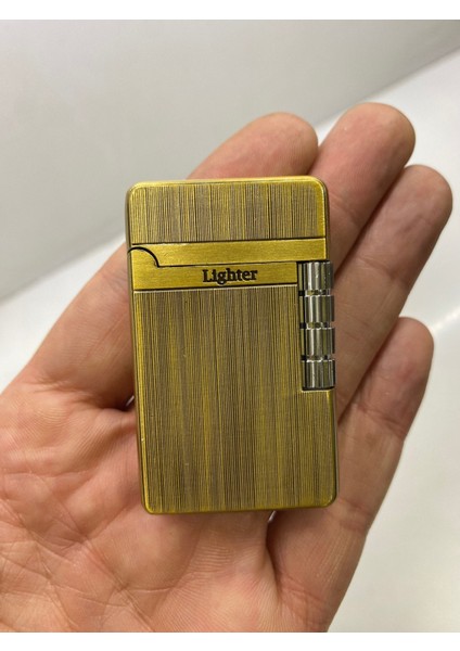 Eskitme Klasik Metal Çakmak - Gold