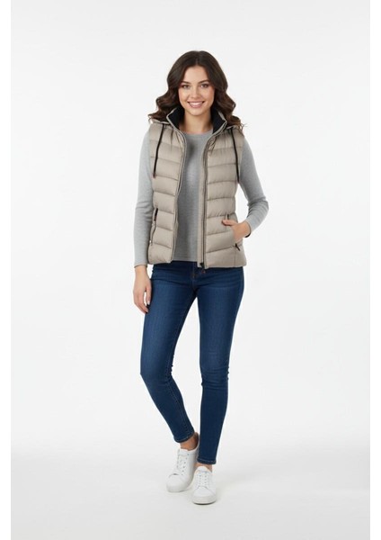 Kadın Kapüşonlu Spor Yelek 5000 BGL-ST04894