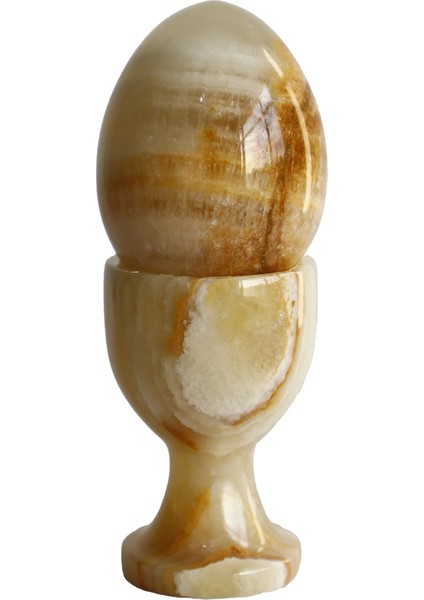 Bal Oniks Doğal Taş Yumurta ve Kadeh Seti – El Yapımı, Dekoratif Feng Shui Biblo, Şık Masa ve Ofis Süsü modelleri