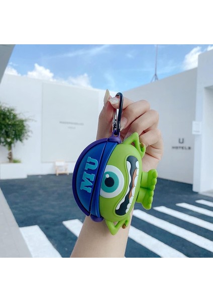 Airpods Pro 3. Nesil Uyumlu Sevimli Canavar Mike Wazowski Figürlü Darbe Önleyici Kulaklık Koruma Kılıfı modelleri