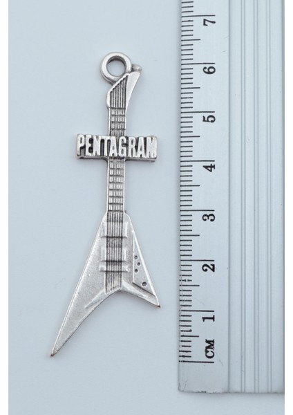 Pentagram Elektro Gitar Gümüş Kaplama Düz Zincir Kolye modelleri