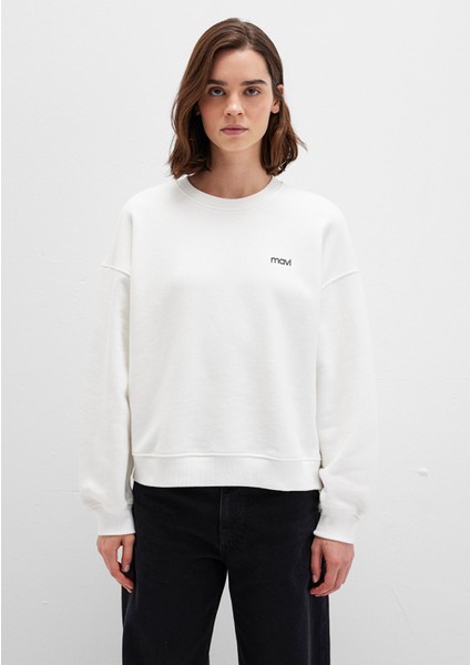 Mavi Logo Baskılı Ekru Sweatshirt 1S10490-70057 fırsatları