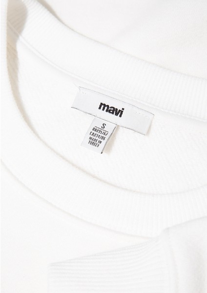 Mavi Logo Baskılı Ekru Sweatshirt 1S10490-70057
