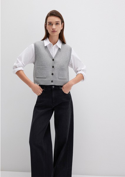 Gri Triko Yelek 1710783-83096 fiyatları