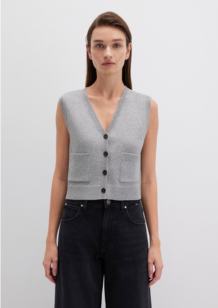 Gri Triko Yelek 1710783-83096 modelleri