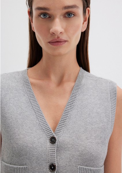 Gri Triko Yelek 1710783-83096 indirimleri